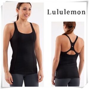 LULULEMON Get Fit Tank Cross Strap Back Top in  Black